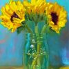Sunflowers In A Jar Art paint by number