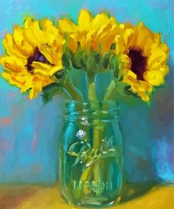 Sunflowers In A Jar Art paint by number
