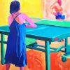 Table Tennis Players Art Paint by number