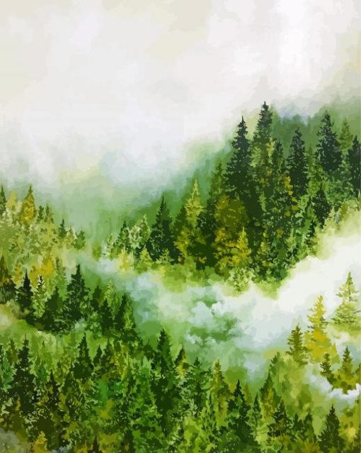 The Foggy Forest paint by number