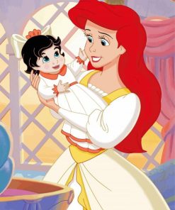 The Little Mermaid And Her Mom Ariel paint by number