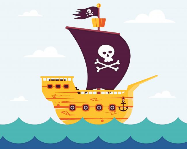 Aesthetic Pirate Boat Art paint by number