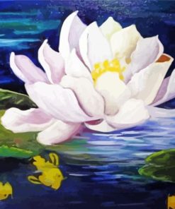 Aesthetic White Lily Pond paint by number