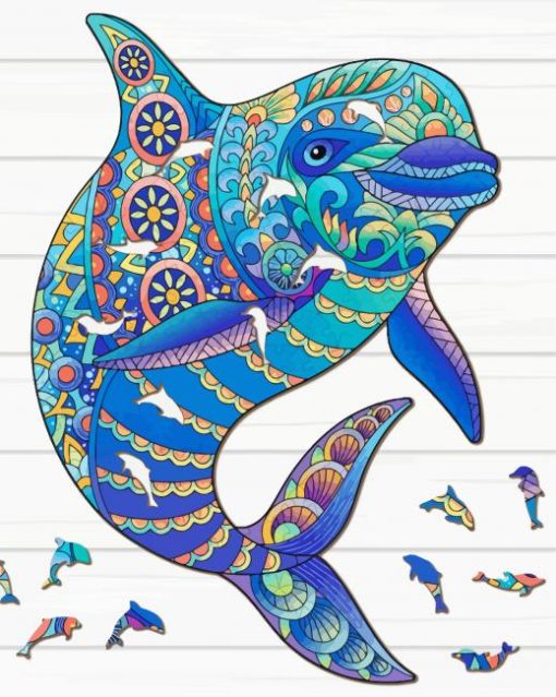Artistic Mandala Dolphin paint by number
