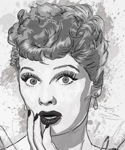 Black And White Pop Art Lady Art paint by number