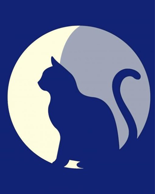 Cat Moon Illustration paint by number