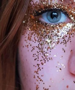 Close Up Girl With Glitter paint by number