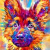 Colorful German Shepherd Puppy paint by number
