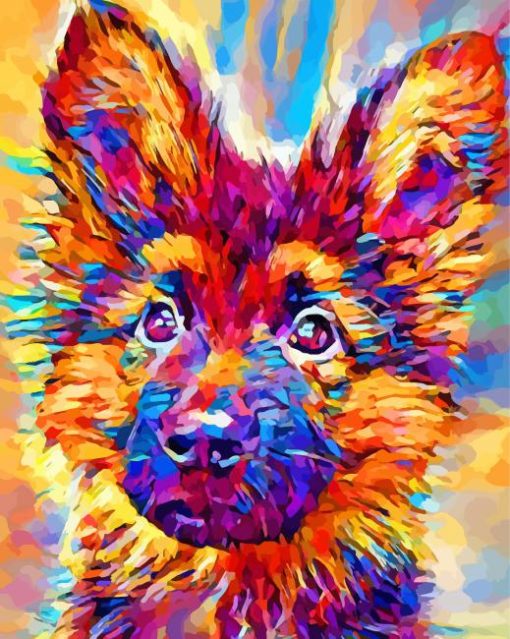 Colorful German Shepherd Puppy paint by number