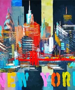 Colorful Abstract New York City paint by number