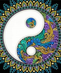 Cool Yin Yang Mandala paint by number