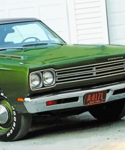 Green 1969 Plymouth Roadrunner paint by number
