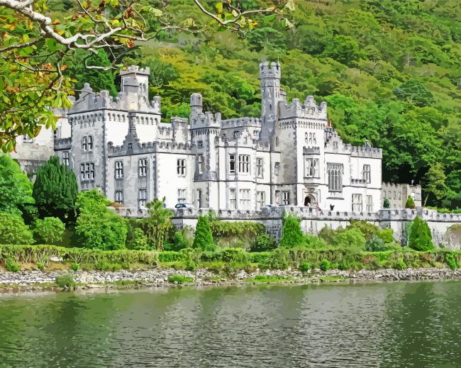 kylemore Abbey Galway Ireland paint by number