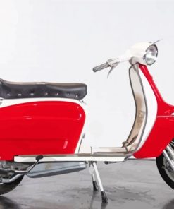 Monochrome Red Lambretta paint by number
