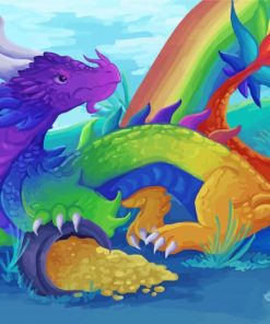 Rainbow Dragon Paint by number