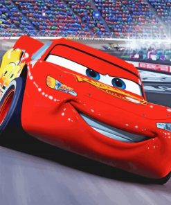 Red Pixar Cars paint by number