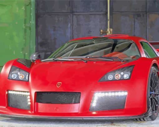 Red Car Apollo Gumpert paint by number