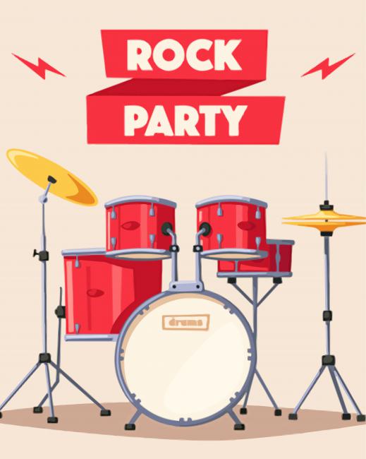 Rock Party Drumkit paint by number