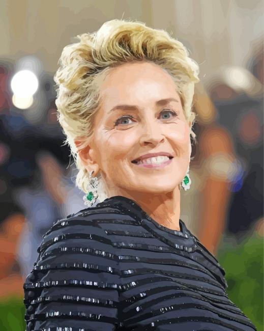 Stunning Sharon Stone paint by number