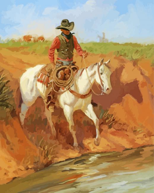 Vintage Cowboys In Arizona Art paint by number