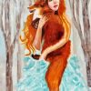 Woman Hugging Fox paint by number