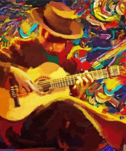 Abstract Flamenco Guitarist paint by number