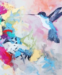 Abstract Hummingbird paint by number