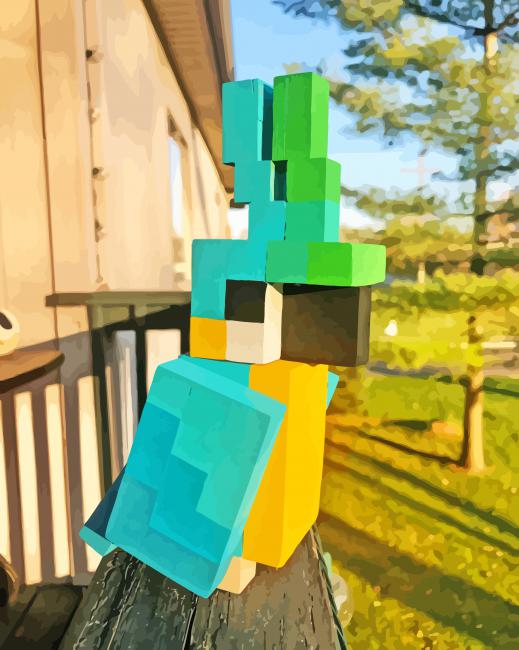 Aesthetic Parrot Minecraft paint by number