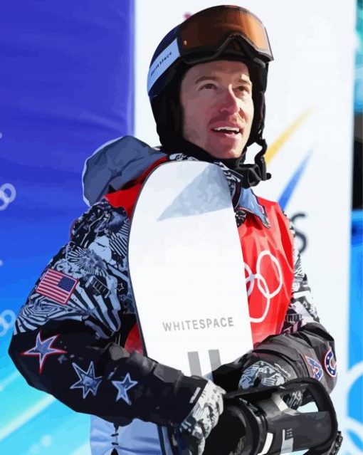 American Snowboarder Shaun White paint by number