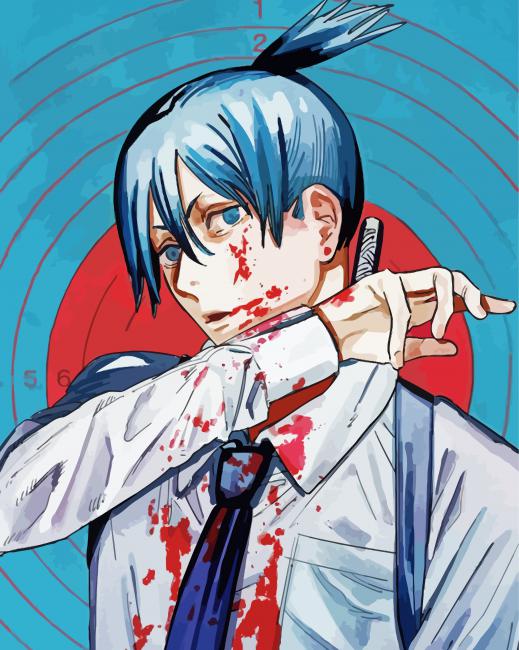 Chainsaw Man Manga Serie Poster Paint By Numbers - PBN Canvas