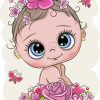Baby With Flowers paint by number
