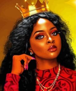 Black Queen With Crown paint by number