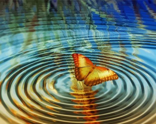 Butterfly On Water paint by number