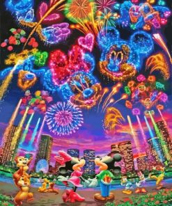 Disney Fireworks Characters paint by number
