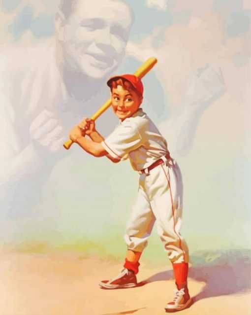 Kid Play Baseball paint by number