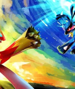 Lucario Pokemon Anime Paint by number