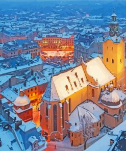 Lviv In Winter paint by number