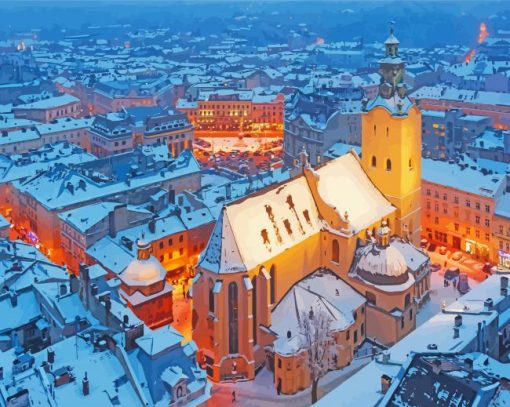 Lviv In Winter paint by number