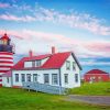 Maine West Quoddy Lighthouse paint by number