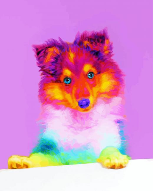 Rainbow Dog paint by number