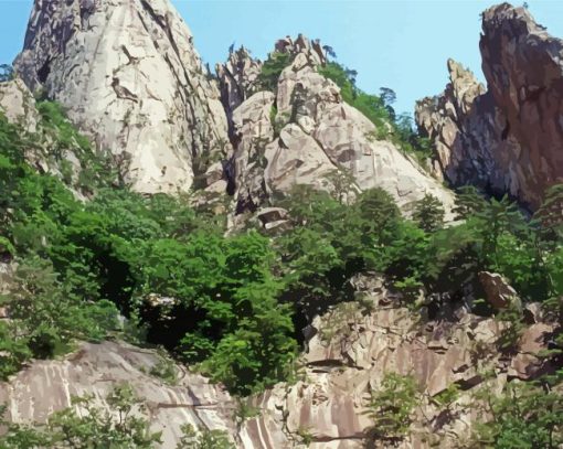 Seoraksan Mountain paint by number