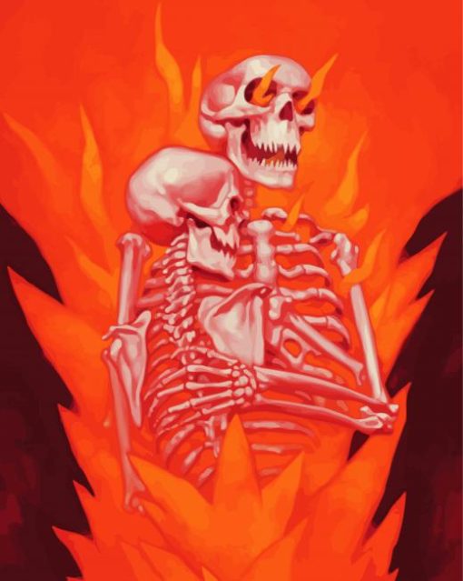 Skeleton Flame paint by number