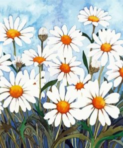 White Daisy Flowers paint by number