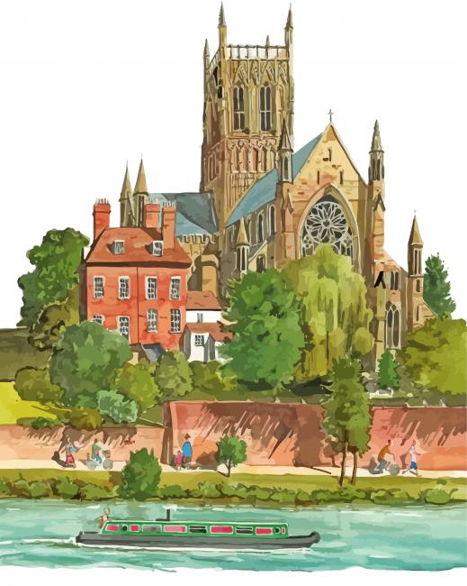 Worcester Cathedral paint by number