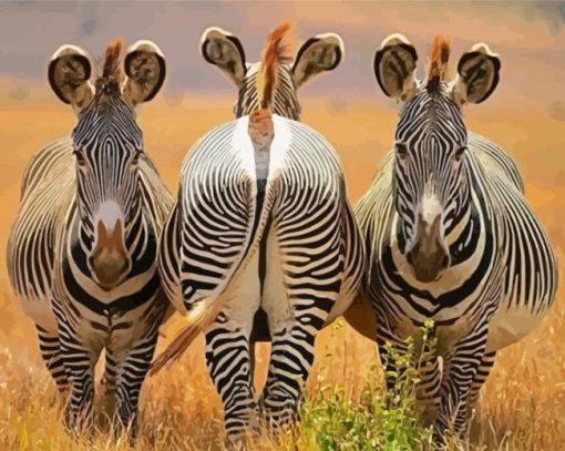 Zebra Butts Animals paint by number