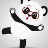 Adorable Panda With Glasses paint by number