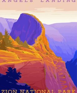 Angels Landing Zion National Park Poster paint by number
