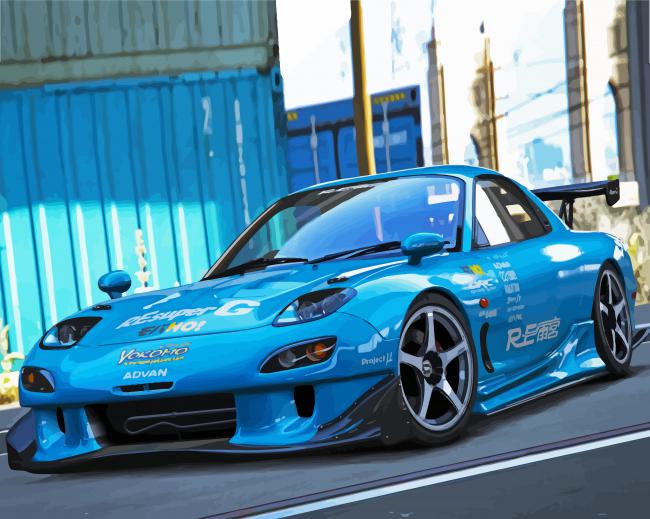 Blue Rx7 paint by number
