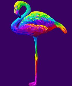 Colorful Abstract Flamingo paint by number