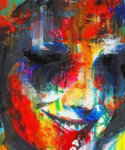 Scary Clown Face Paint By Numbers - PBN Canvas